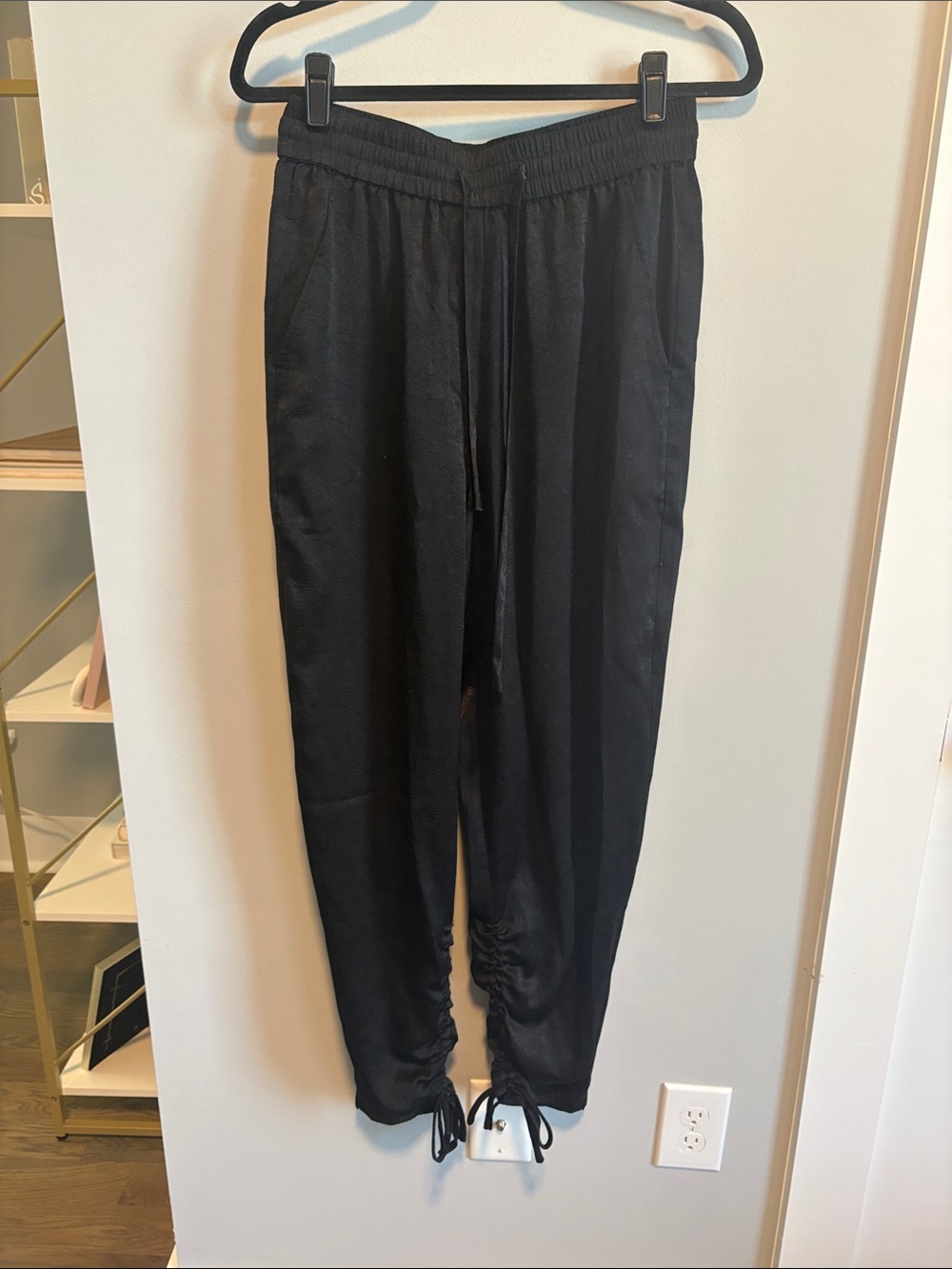 Black Drawstring Joggers with Adjustable Ankle